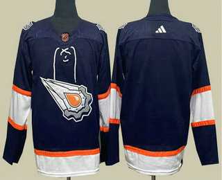 Men%27s Edmonton Oilers Blank Navy 2022 Reverse Retro Stitched Jersey->dallas stars->NHL Jersey